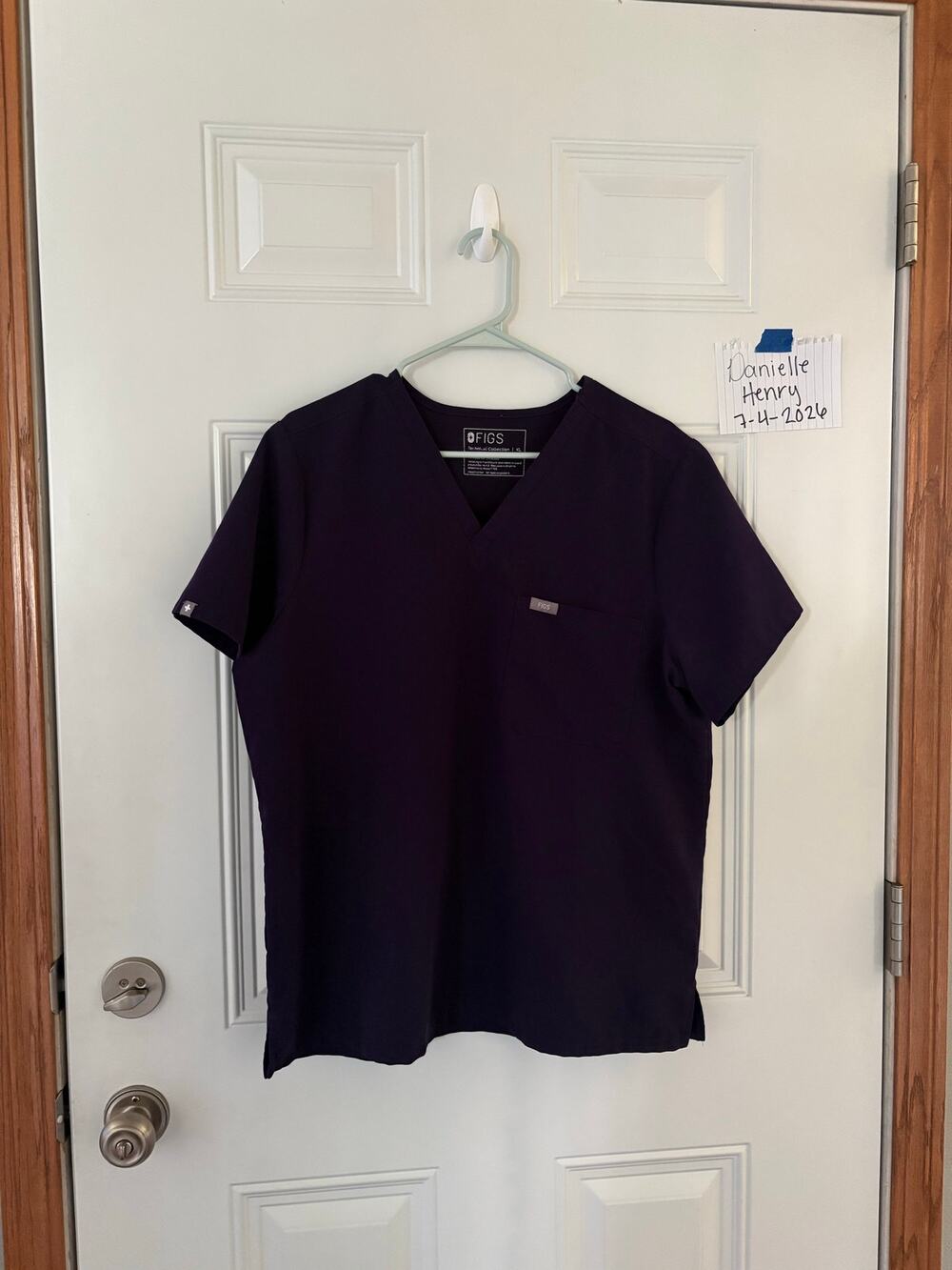 Figs XL Catarina Scrub Top DEEP PURPLE Size XL